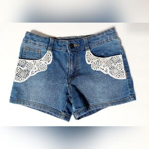 Crazy 8 Denim with Lace pockets Adjustable Waist Girls‎ Size 10
